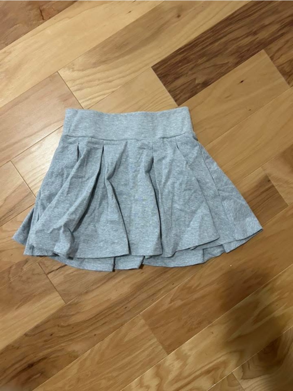 Gray Pleated Mini Skirt